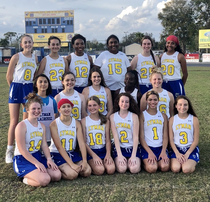 Lyman High 2019-20 girls lacrosse team includes seniors Kali Waugh, Savannah Anderson and Camille Nitsch.