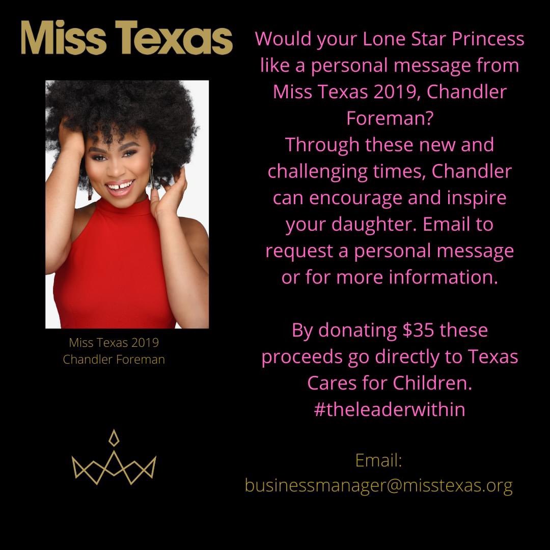 Miss Texas (@MissAmericaTX) on Twitter photo 2020-04-14 22:24:13