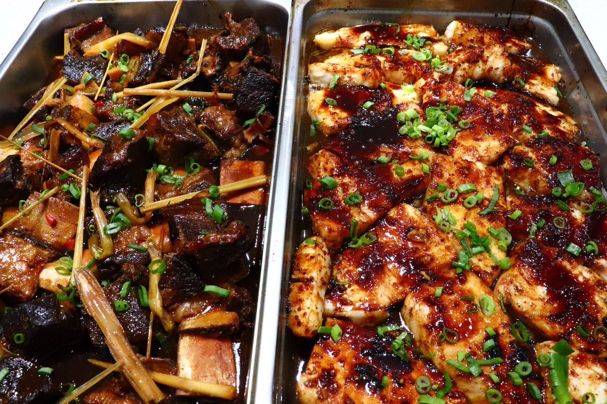 CAboveandbeyond's tweet photo. | Asian-style braised Short-rib with lemon grass, ginger &amp; plum wine and Miso ginger glazed Chilean Sea Bass | 
#ChefMarcus #StayHome #Atlanta #atlantachef #privatechef #SocialDistanacing #Quarantine https://t.co/wd1RIBNDlq