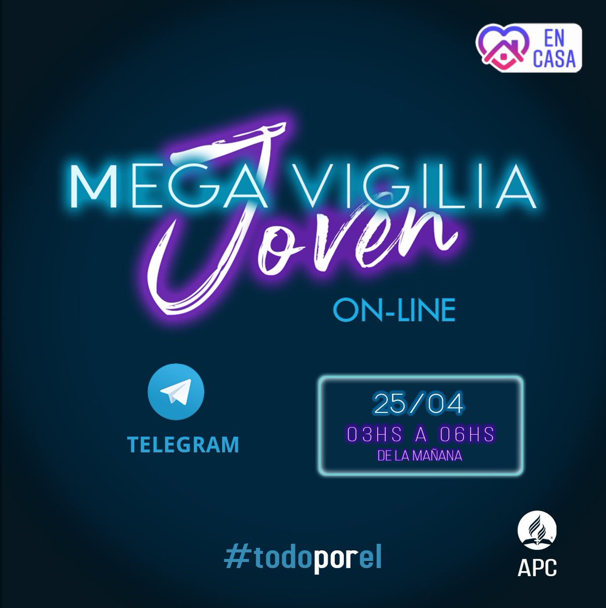 ¿Has tenido sentimientos de soledad, angustia, miedo, preocupación, desánimo y necesitas tener una experiencia revitalizadora?
.
¡HEY JOVEN! ESTE MENSAJE ES PARA TI! 💥
.
De aquí a poco, el dia 25/04 acontecerá la Mega Vigilia Joven Online y tú eres nuestro principal invitado.
.