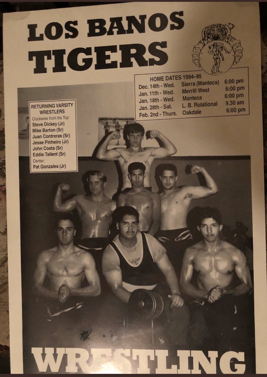 LosBanosTigers's tweet photo. Thank you to @jessepinheiro7 for the 94-95 wrestling schedule photo op. #TigerThrowbackWeek https://t.co/jaYp6KXDcS