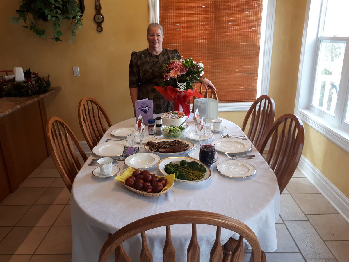 Celebrating 60 and 40 years tonight with some fine dining at home ,local <a href="/WildernessRanch/">Wilderness Ranch</a> grassfed prime ribs,wild grape juice harvested at WR , Impressions cake Listowel ,flowers Wingham .Thankyou Shelley thur good times and difficult times ,God is so good. Love you dear .