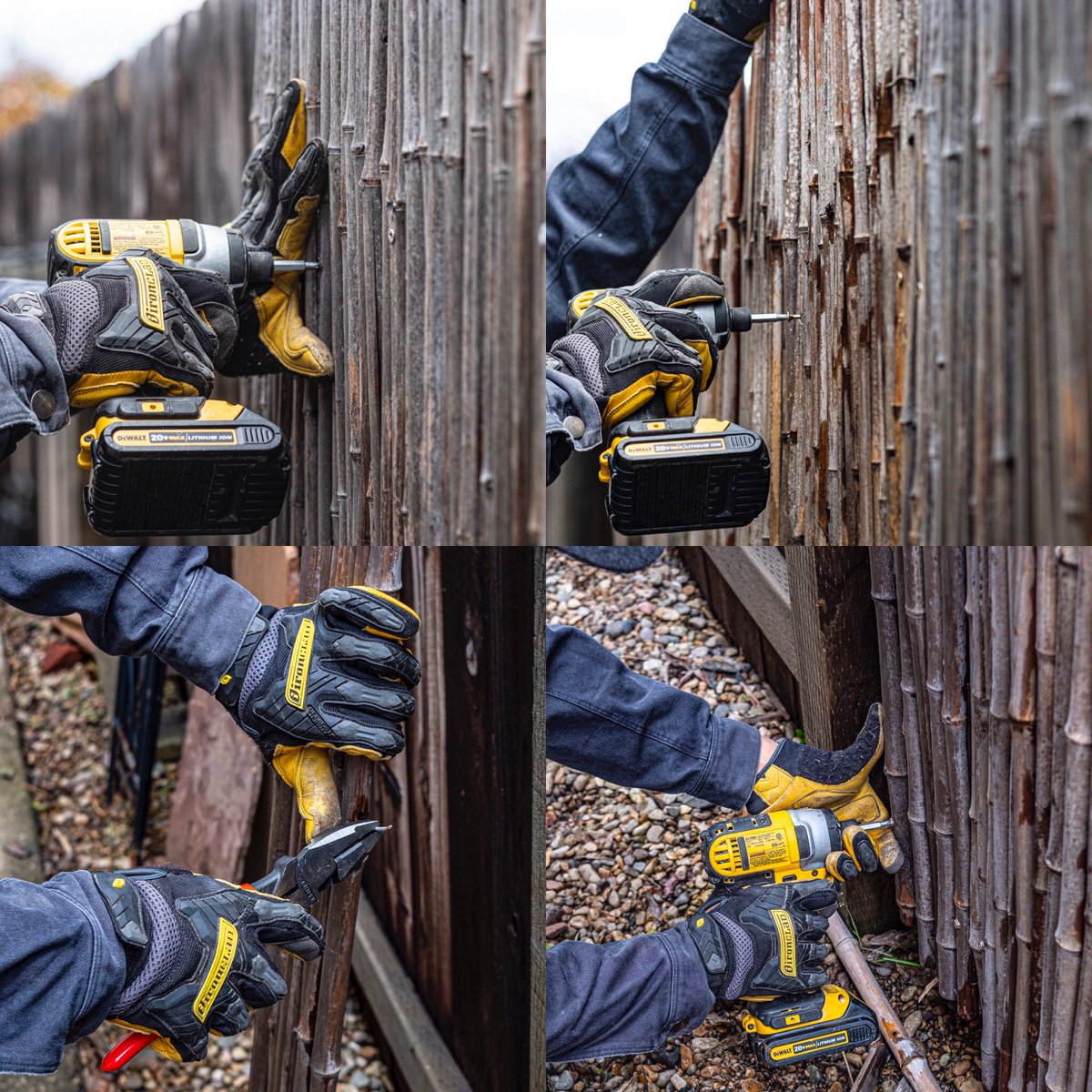 We used IEX-MIGL while doing some fence repair. High dexterity of the leather palm works great for using various hand tools, holding fasteners and gripping damp wood. #ironclad #ironcladgloves #iamironclad #handsafety #diy #diyprojects #yardwork #gloves