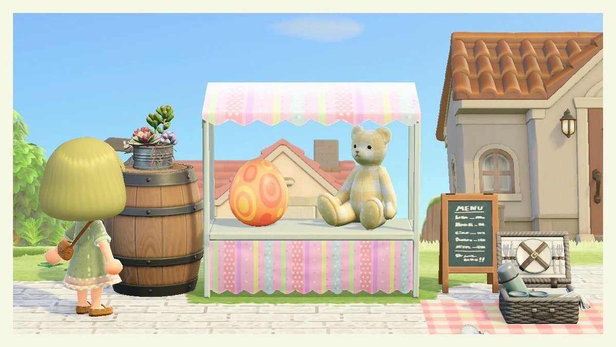 ゆずの木 マイデザイン 屋台 パステルカラーやたい イースターの時に作った屋台マイデザ ご要望があったので載せておきます あつ森 あつまれどうぶつの森 どうぶつの森 マイデザイン