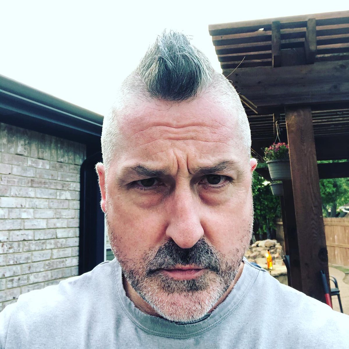 TracyHackler's tweet photo. When life hits you with the quarantine, hit it back with the #MoHack! Compliments of brothers-turned-barbers @claytonhack7 and @AlstonHackler. Don’t @ me, @bradschmity! https://t.co/EgA84AaSdS