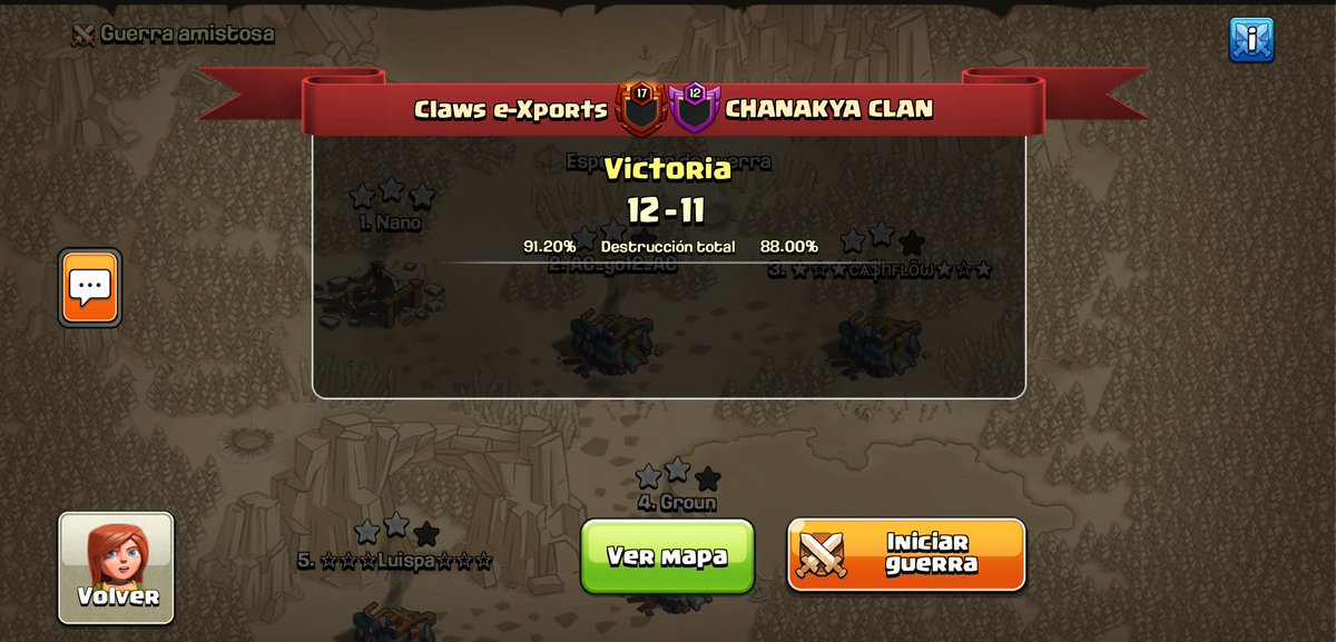 ✅ | Enorme guerra de nuestros chicos para empezar la @cup_pinnacle de la mejor manera posible! 
Victoria 🆚 @JOFF_Clan.
GG! 
#FeelTheClaw 🐾
#ClashOfClans