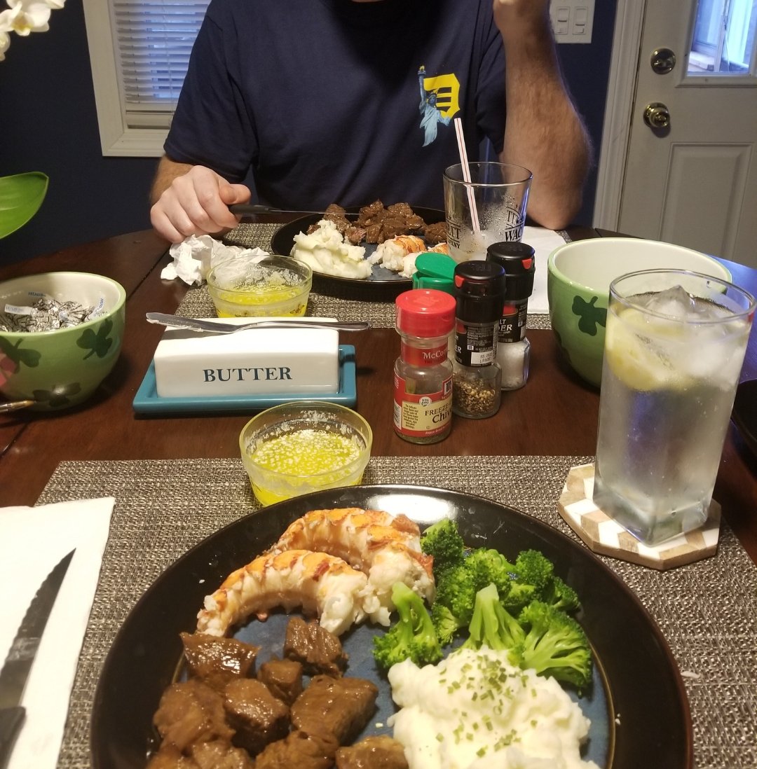 Tasty Tuesday - I couldn't pick just one! I love cooking from scratch and swapping vegetables into my recipes, like this zoodles dish with creamy tomato sauce. With the money we're saving from cooking at home, we treated ourselves to surf and turf this weekend! #SHRHSSpiritWeek