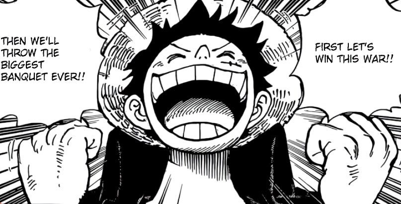 Anime Tatan One Piece Chapter 977 Luffy Luffy Is Already Thinking About The Banquet After The War In Onigashima Anime Style Rt If You Want To Support Me
