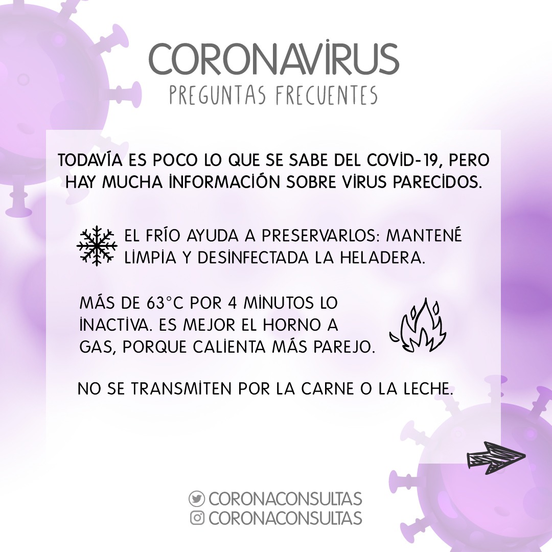 CoronaConsultas's tweet photo. Coronavirus y alimentos https://t.co/k7srxkGL2e