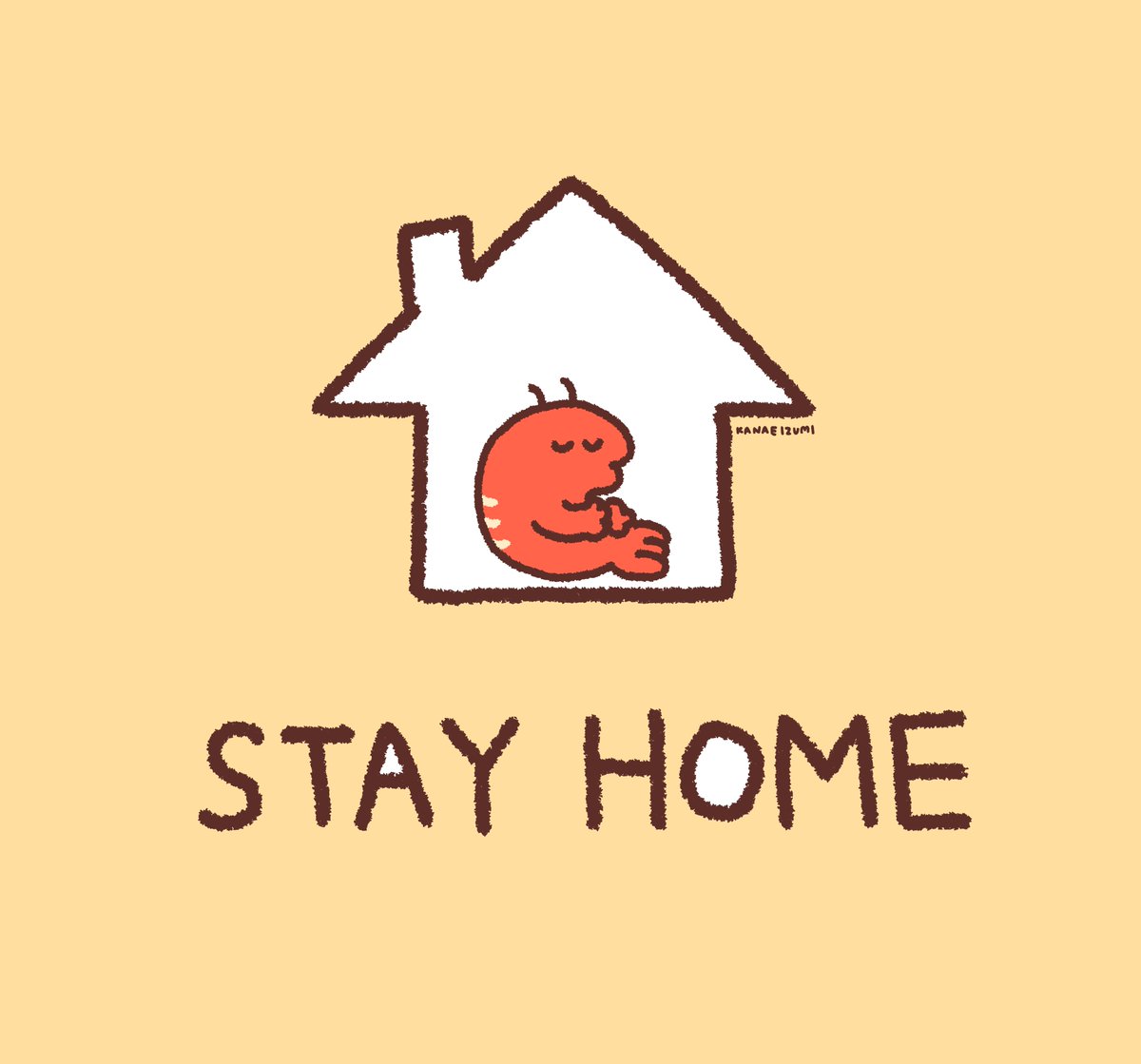 「こちらもよかったらアイコンなどにお使いください??#stayhome 」|伊豆見のイラスト