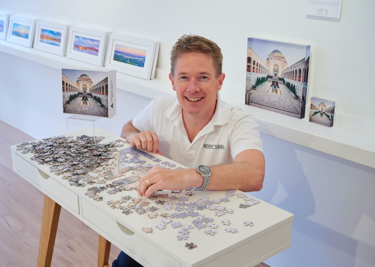 ScottLeggo's tweet photo. Excited to be bringing our new #AustralianMade jigsaw puzzle range to the @Handmademarket Virtual Market, Sunday 26th April 9am-9pm. Perfect gifts for home isolation :-) #handmadevirtual #WeAreCBR #jigsawpuzzles https://t.co/8mBwI2Rgod