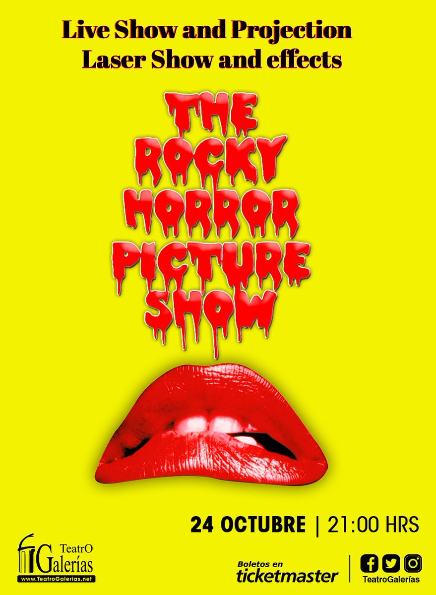 El espectáculo de culto está de regreso ¡The Rocky Horror Picture Show! 💄👄

💲$250, $400
🎟 Compra tus accesos en línea 👉bit.ly/RockyHorror-OC…