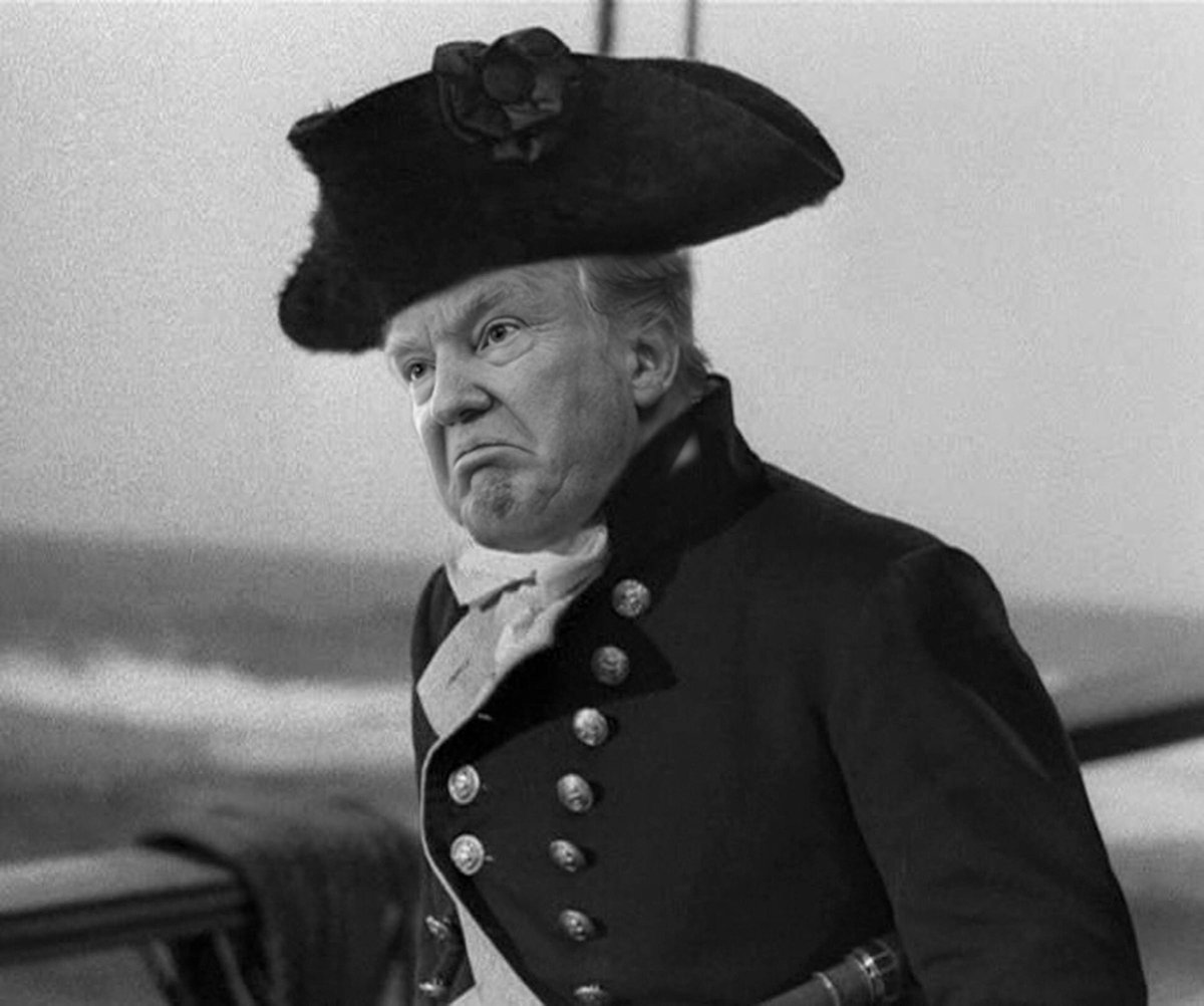 After reading Trump’s ludicrous tweet this morning, I brushed off my meager photoshop skills to make this. #TrumpMeltdown #trumpmemes #mutinyonthebounty #CaptainBligh #DictatorTrump