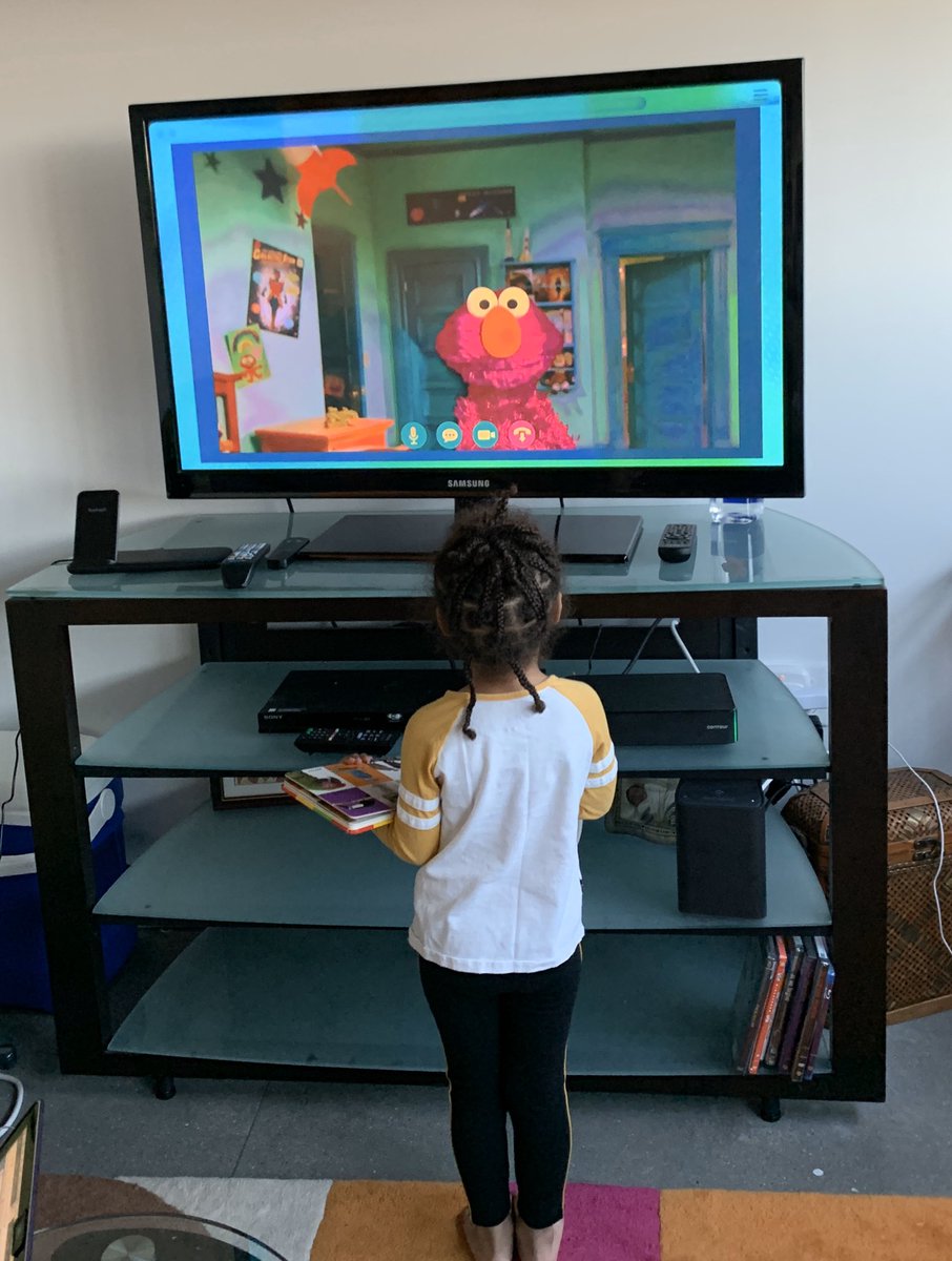LivasNicole's tweet image. It’s so nice to see @sesamestreet #SocialDistancing like we do at @13NewsNow 🙌🏾 Maya didn’t nap today so this is sure to wear her out! Yasss! #springbreak #vacationathome #CaringForEachOther