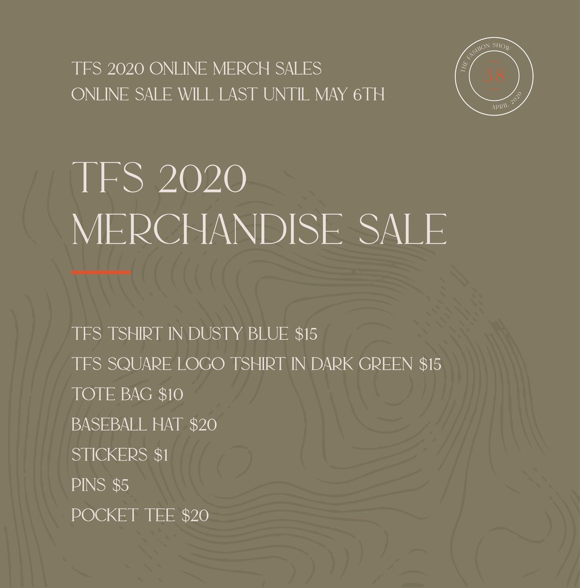 The Fashion Show 2020 merch is now available for sale online! Browse our products and place your order with the following google form. If any questions arise, please reach out to us at fs.producers@iastate.edu. Stay home but stay repping #TFS2020
forms.gle/2gkPWy9eMQdzXV…