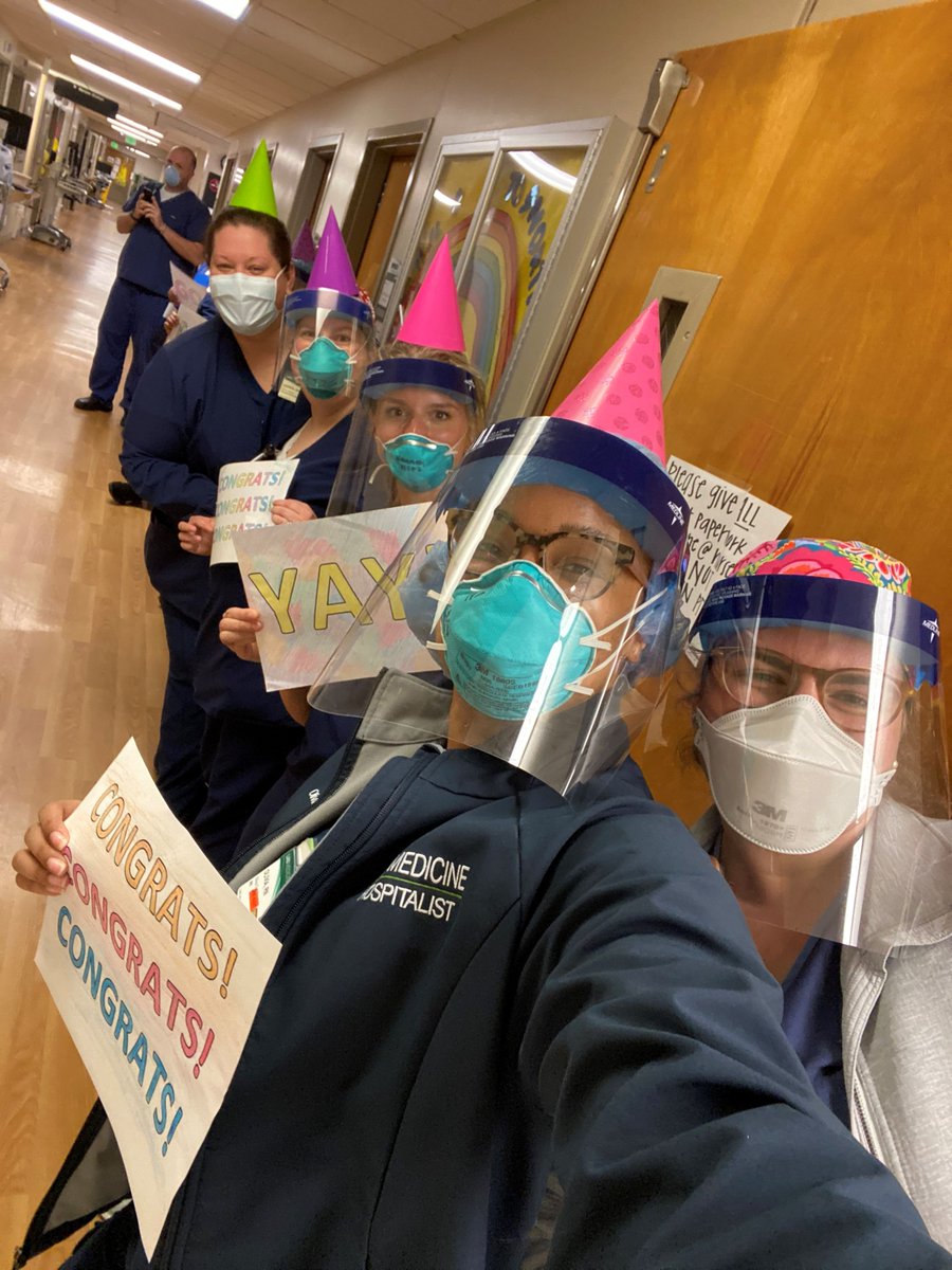 Bill Chambers, the first COVID-19 positive patient to be discharged by the UAB MICU, just ended his 22-day stay here. And of course, we had to celebrate! 🎉 Bill, we wish you well. 

Thank you to our staff who work so hard to provide the best care!