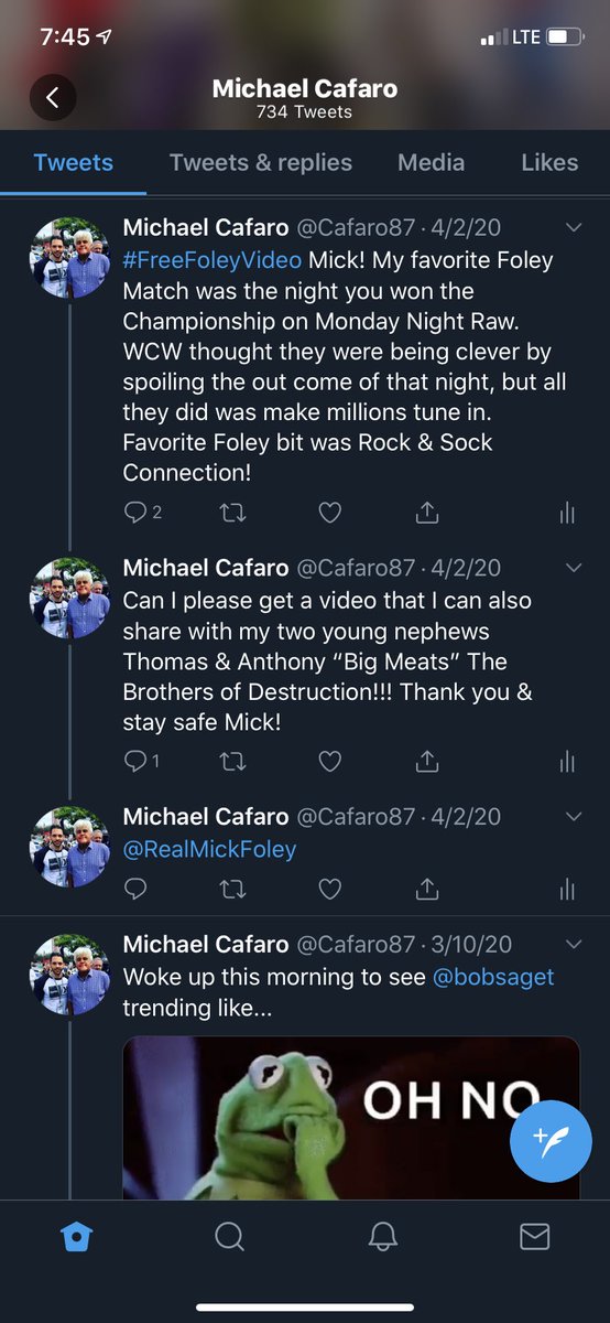 Cafaro87's tweet image. #FreeFoleyVideo @RealMickFoley Hey Mick! Stay safe and please and thank you on the free video!