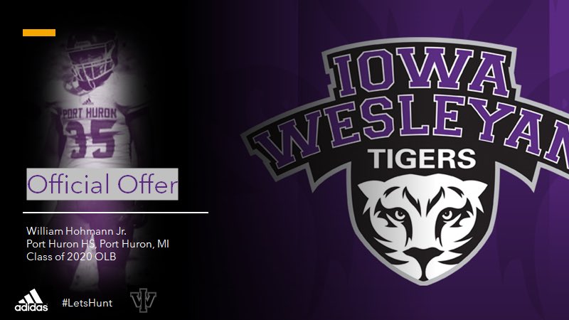 HohmannJr's tweet photo. Blessed to receive my second offer from Iowa Wesleyan Tigers Thank you @tophdadoph #LetsHunt https://t.co/jKwNR0k2cn