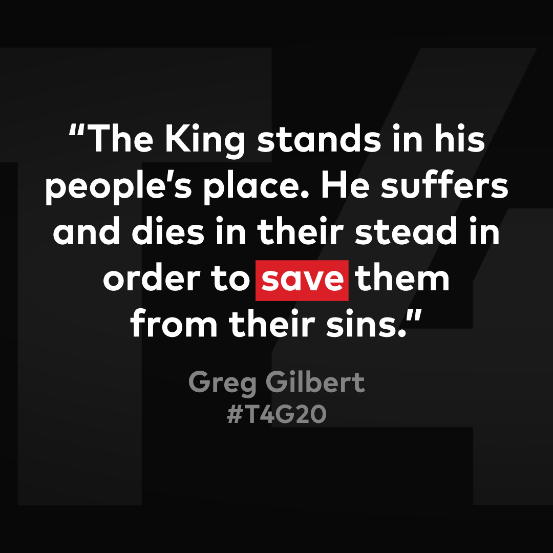 T4Gorg's tweet photo. "We must proclaim that Jesus is King, but we cannot do that without explaining what Jesus the King does." – @GregGilbert at #T4G20 https://t.co/6kN7nD7D6w