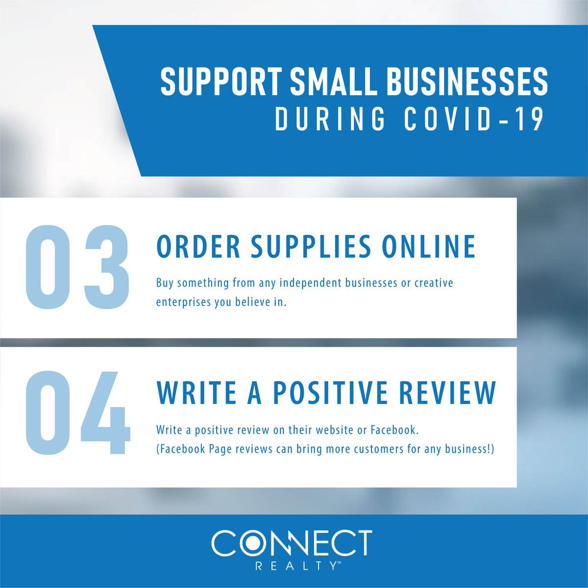 ConnectRealtyHQ's tweet photo. #SupportSmallBusinesses #COVID19 #ShelterinPlace #StayHealthy #StayHome #StaySafe #StayConnected #ConnectRealty #realestate #realtor #GetConnected 💙💚🧡 https://t.co/B4OHSyPlhX