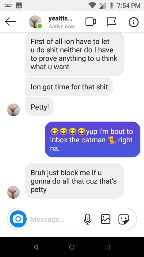DirtyRedCEOcme's tweet photo. @NevSchulman man somebody Catfished man . I even sent pics of my Johnson brotha man. I feel bamboozled my guy. Catman Catman yea that's me @HaHaDavis help me out man. I'm so damn serious https://t.co/OzXFM3J4iu
