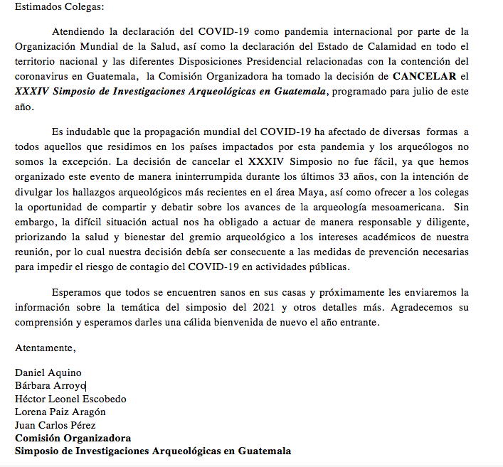 Estimados colegas, les compartimos información importante sobre el Simposio