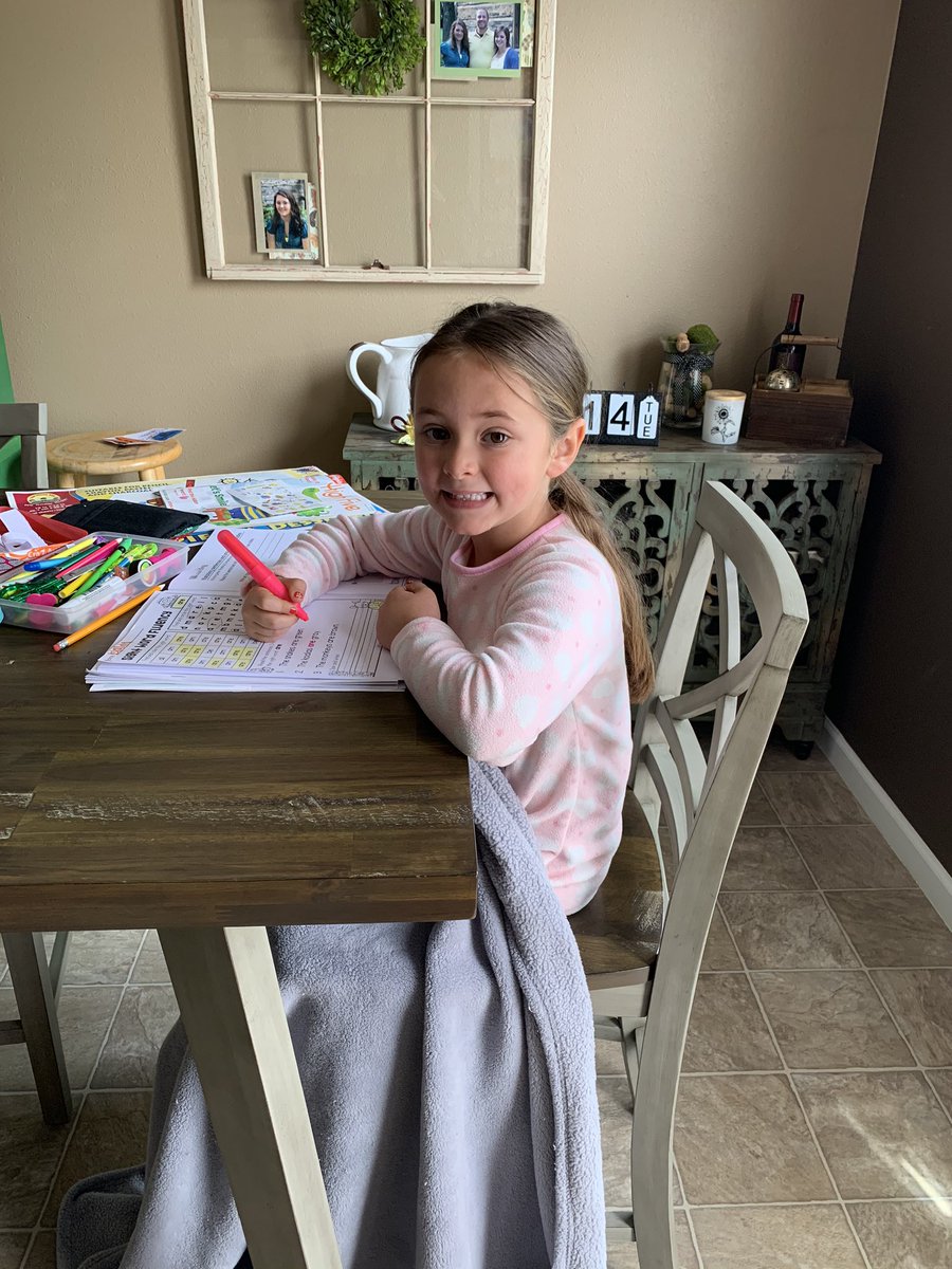 Practicing her sight words! <a href="/northside_jcs/">North Side Elementary</a> #Kindergarten #Learningathome #jcsallin