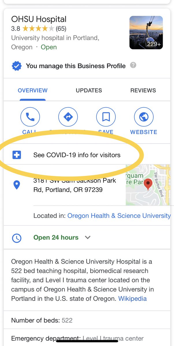 Covid info links starting to show in Business Profile. H/t ⁦<a href="/ColanNielsen/">Colan Nielsen</a>⁩ ⁦<a href="/SterlingSkyInc/">Sterling Sky Inc</a>⁩
