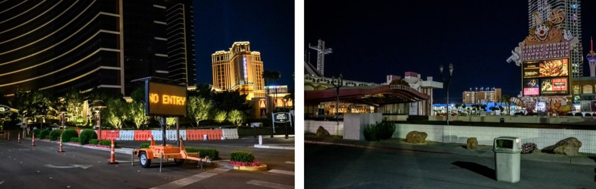 "The giant resort hotels behind the casinos are walls of black, every hotel room dark."  @annamerlan reporting from Las Vegas:  https://www.theguardian.com/world/2020/apr/14/las-vegas-strip-closed-coronavirus