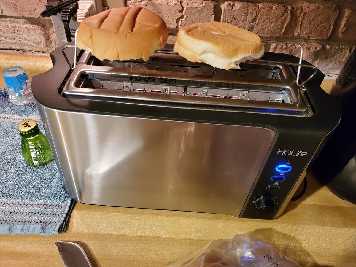 xtevolution's tweet photo. I'm not here for anything important. I just want to point out that my HoLife toaster has a bun warmer. #Fancyish https://t.co/El0197QzMv