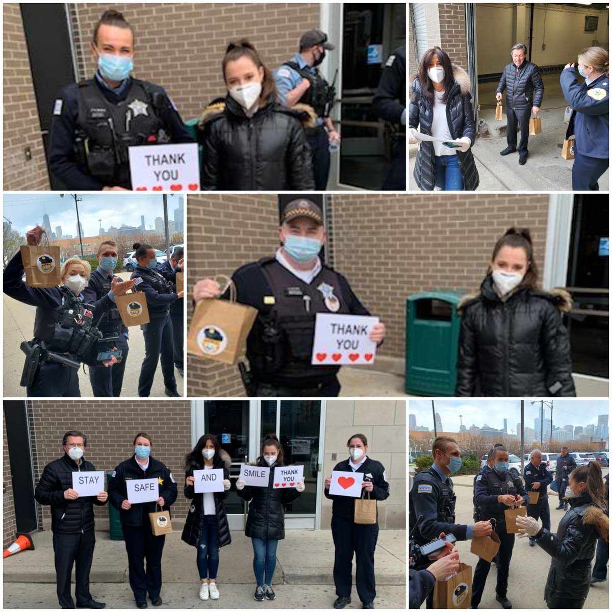 A BIG THANKS to Mia Banks's "Stay Safe and Smile Campaign" and the "Smile Kits" that she dropped off for the 18th District Officers! You can't see it, but the officers were all smiles and were truly appreciative for her support! #chicagopolice