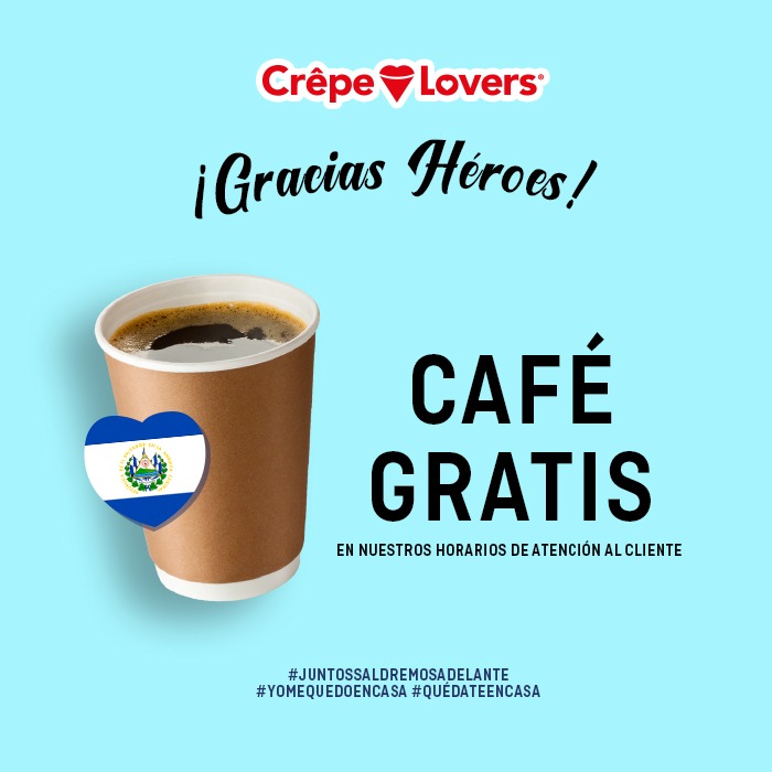 CrepeLovers's tweet photo. ¡¡Llamado de amor para nuestros héroes!! GRACIAS por dar el máximo para tu país. En Crepe Lovers queremos recibirte con café GRATIS. Visítanos en nuestros horarios de atención.
*No aplica delivery y deben estar uniformados.

#CrepeLovers #QuédateEnCasa #JuntosSaldremosAdelante https://t.co/IhVDL54Wjm