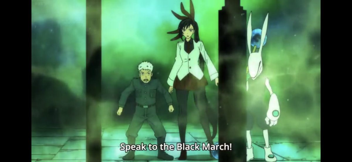 Once he realized the ball wasn’t meant to be popped he gets told to use the power of the black March. Of course this is a desperate move nobody sees working out but it actually works. The only one supposed to be able to use the power is a princess of Jahad. So why does it work?