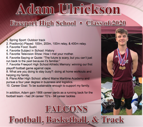 FreeportFalcons's tweet photo. Adam Ulrickson - one of Freeport's premier football players - today's spotlight is on YOU! https://t.co/16SBF5ghw8
