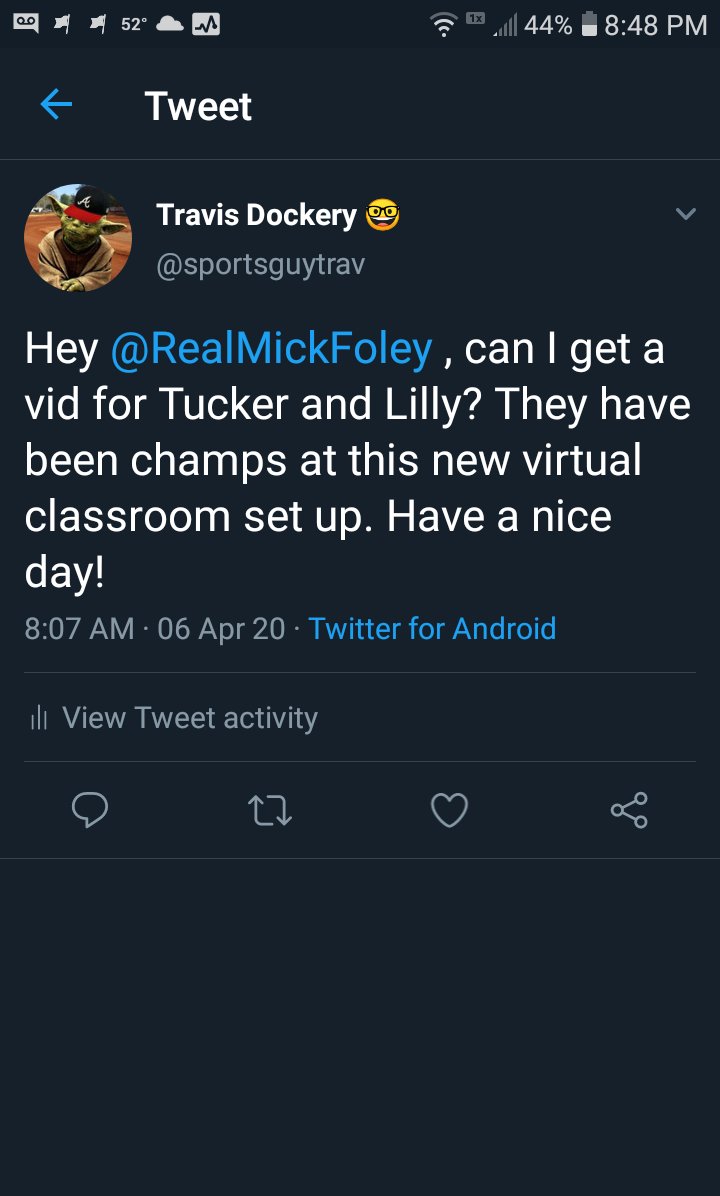 realtravdockery's tweet image. Hope you get to this one @RealMickFoley. #FreeFoleyVideo