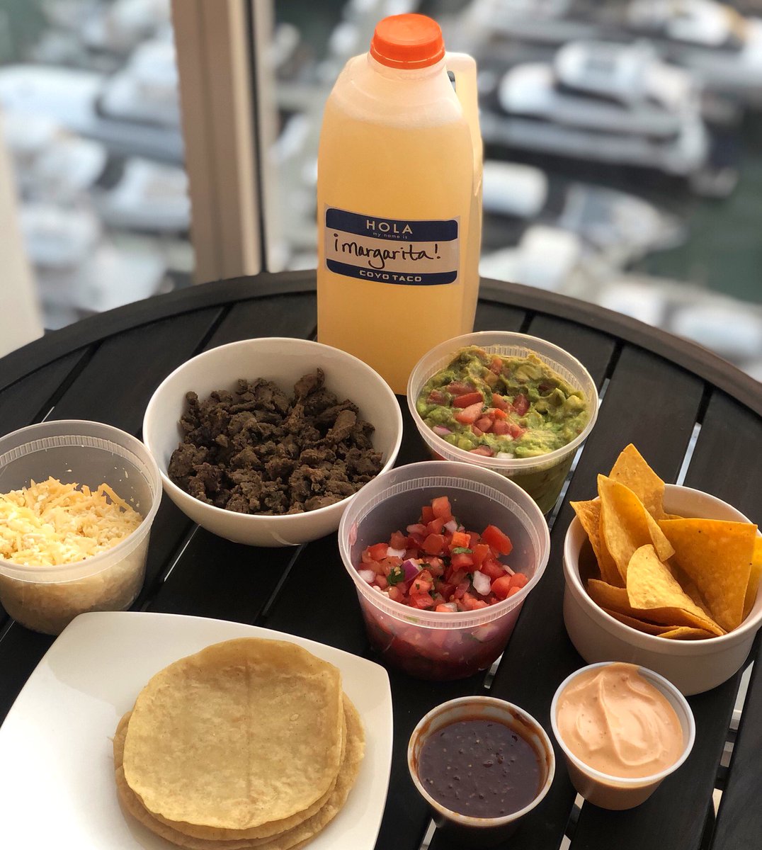 Cheryl Tiu (@cheryltiu) on Twitter photo Tonight’s sunset Coyo Taco family-style dinner. 🌮🌮🌮Thank you <a href="/scottlinquist/">chefscott linquist</a> and <a href="/CaviarChronicls/">Caviar Chronicles</a> for the personalized delivery! ❤️ <a href="/coyotacowynwood/">Coyo Taco</a> PS They also sell margaritas (and sangria) by the gallon or half-gallon! #miami #miamibeach #quarantine Tonight’s sunset Coyo Taco family-style dinner. 🌮🌮🌮Thank you <a href="/scottlinquist/">chefscott linquist</a> and <a href="/CaviarChronicls/">Caviar Chronicles</a> for the personalized delivery! ❤️ <a href="/coyotacowynwood/">Coyo Taco</a> PS They also sell margaritas (and sangria) by the gallon or half-gallon! #miami #miamibeach #quarantine