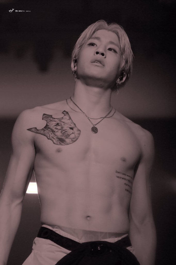 i have recently discovered that jinjin/jinwoo from astro has a whole tattoo ON HIS CHEST