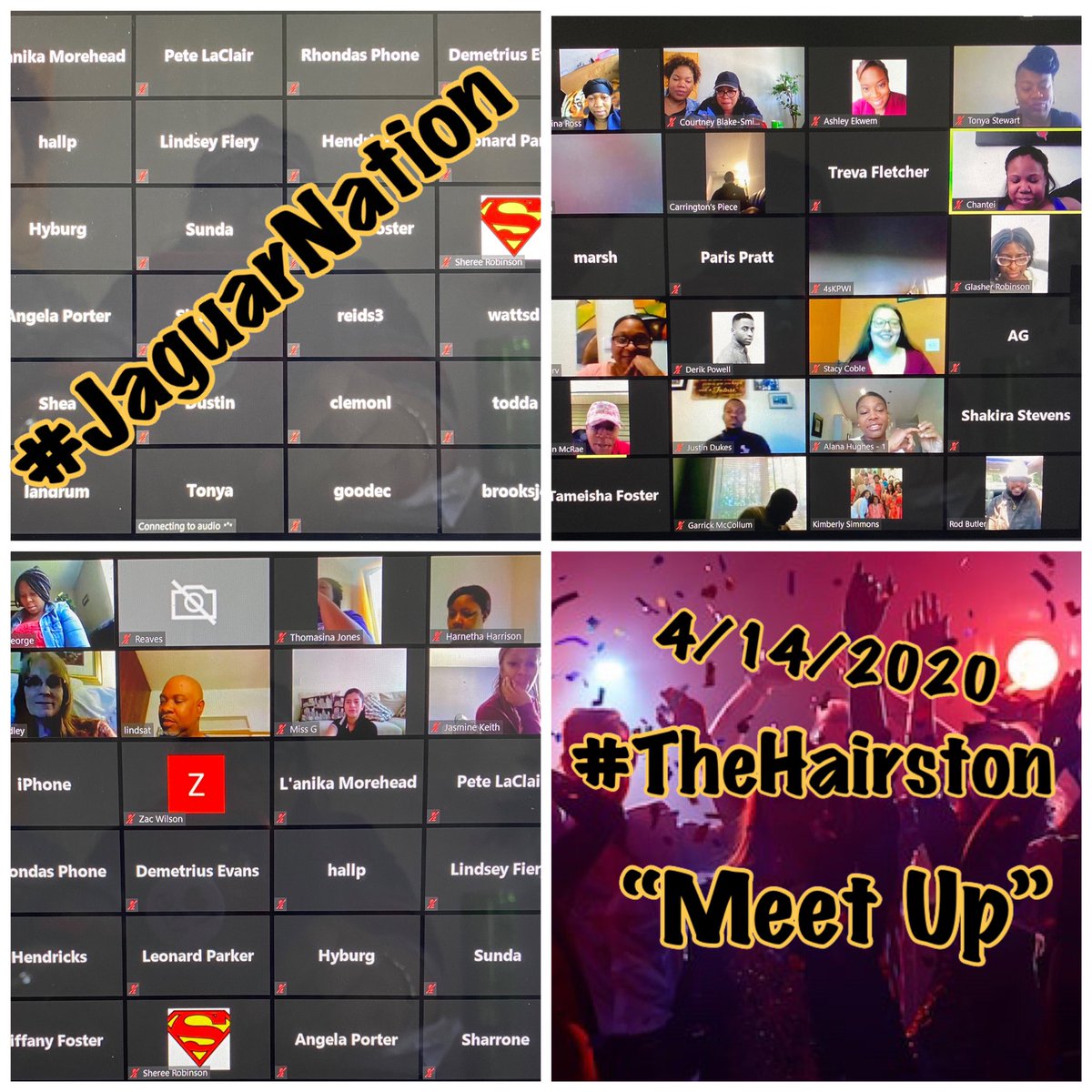 A huge shout out goes to the entire staff that partied with us today...  When #JaguarNation starts to miss interactions, we just MEET UP, because we are still #TheHairston #HMSMeetUp #QuarantineDontStopUs <a href="/GlasherRobinson/">Glasher Robinson, Ed.D</a>  <a href="/CEBSmith6595/">Courtney E Blake</a> <a href="/NiciaGeorge/">Nicia George</a> <a href="/kevinlmcrae/">K. McRae</a> @scontrerasGCS