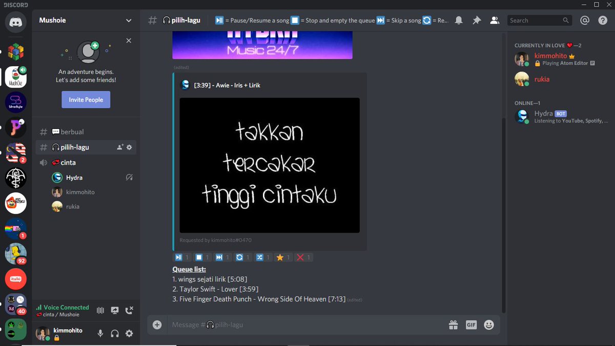 5) Group discussion & listens to the song togetherYou can talk with more than one person at a time. And the best part is you can request a queue song and stream it together with your friend and the loved one without a trouble sharing the nonsense link etc.