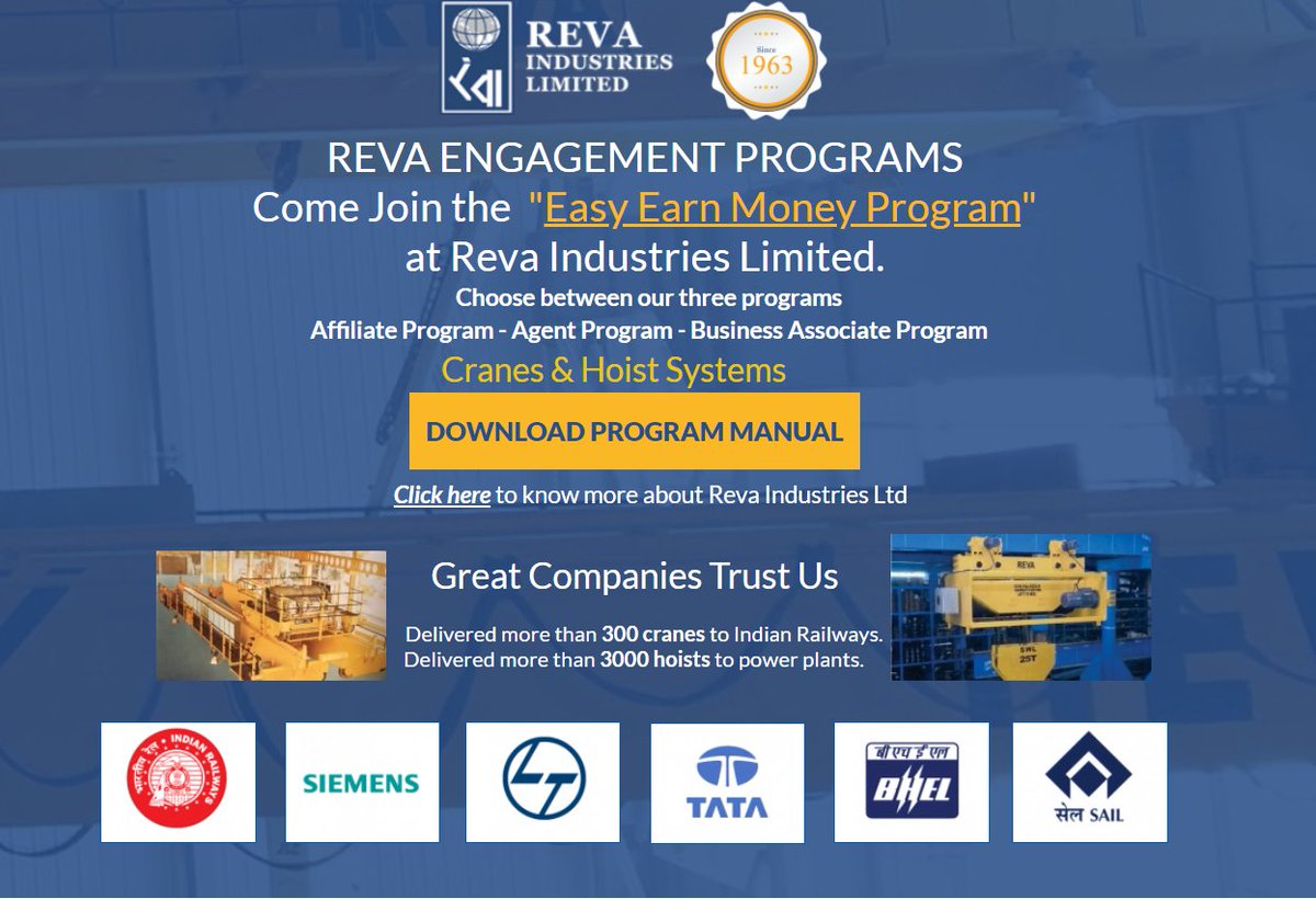 revadmkt's tweet image. EARN EXTRA INCOME FROM HOME | JOIN REVA ENGAGEMENT PROGRAMS
Choose between our three programs - Affiliate Program - Agent Program - Business Associate Program
FREE Subscription Link ( lp.revacranes.com/reva-programs )