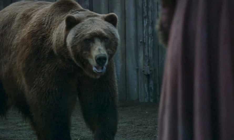 Who fought this bear in season three?A. BrienneB. JaimeC. The HoundD. Ghost