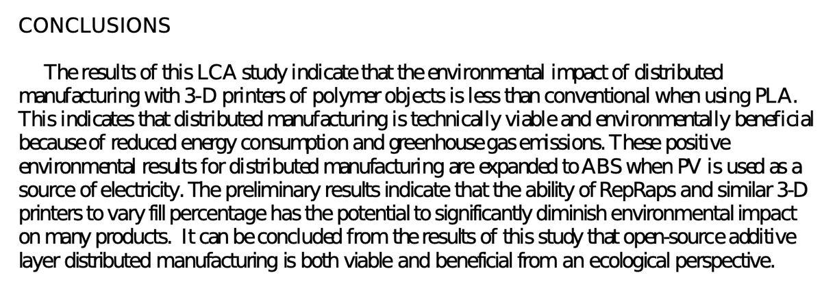 gshap_r's tweet image. Environmental Impacts of Distributed Manufacturing from 3-D Printing of Polymer Components and Products :
#3dprinting is producing less greenhouse than tradional process academia.edu/3057942/Enviro…