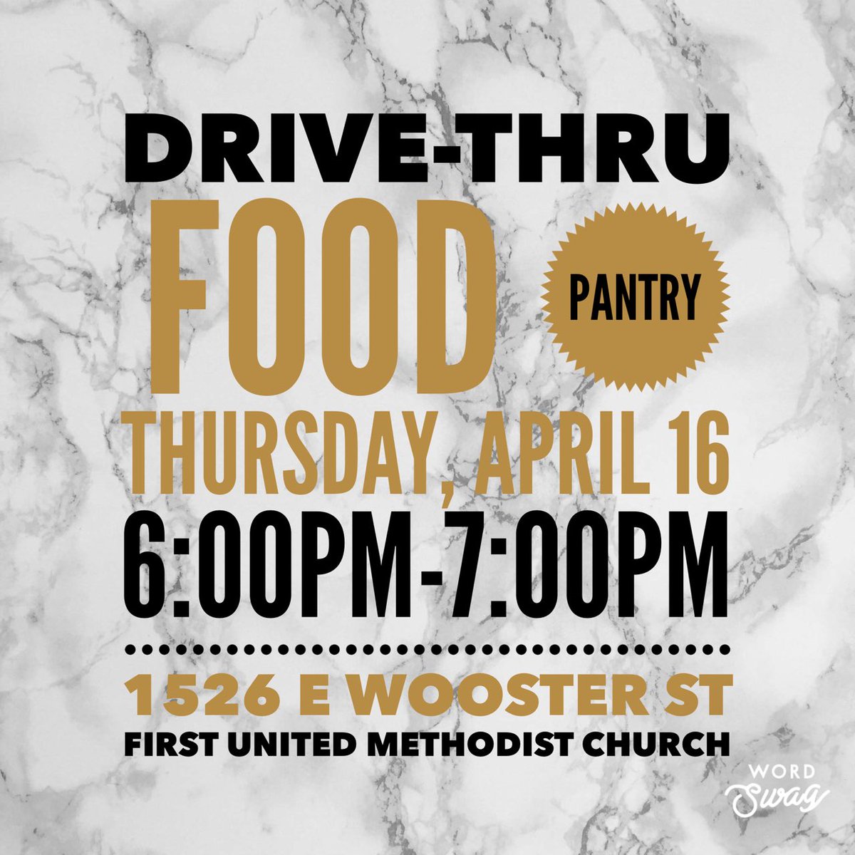 SaylerHeather's tweet photo. Drive-Thru Food Pantry at First UMC, Bowling Green - April 16, 6pm to 7pm https://t.co/RkYUdu0BLU