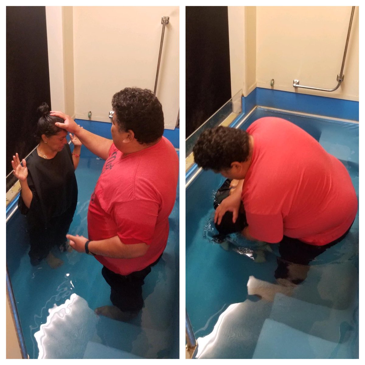 AHodges3's tweet photo. Another precious soul water Baptized TODAY (Tuesday, Apr 14) in Jesus Name @SBUPC❣️ 

Product of Connect Group meeting at home of Jeff and Martha Hector (before shut down), newest family in our South Bay Spanish Ministry. 

Said only place she feels Peace is at Church.

Acts 2:47 https://t.co/kfo8laY0ZQ