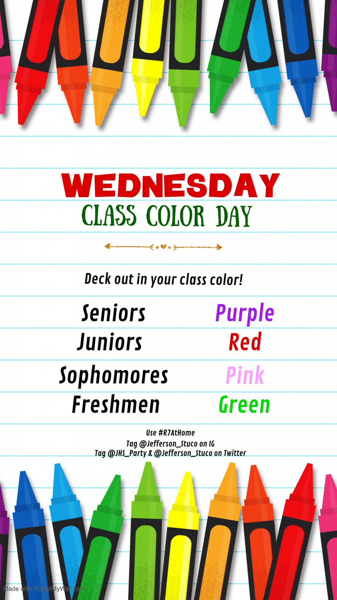 Jefferson_Stuco's tweet photo. Alright JHS our virtual spirit week participation was pretty lame today - we need to see that spirit tomorrow! All participants will be entered to win a $10 gift card! #R7ATHOME https://t.co/oZT2Yfyi0K