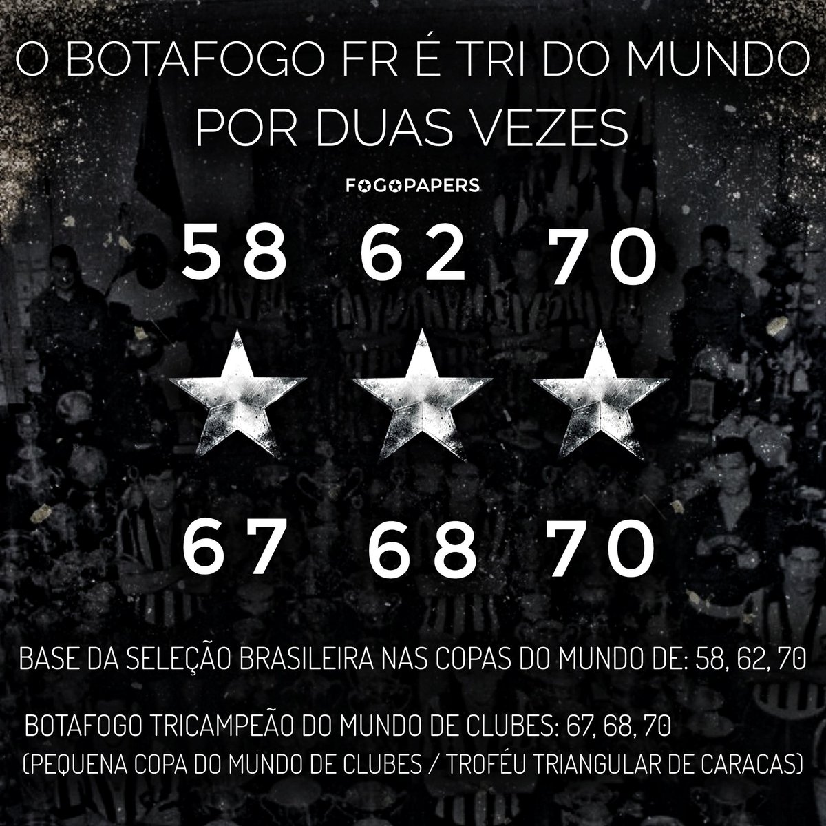 BOTAFOGO TRICAMPEÃO DO MUNDO x 2 = 6. 🌟🌟🌟🌟🌟🌟