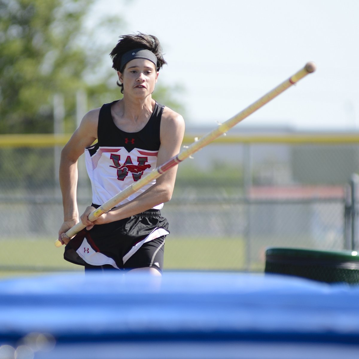 mlhuseman's tweet photo. Grant Sasenick was a four-year athlete. Competing with our amazing and dedicated pole vault crew! Grant improved by over two feet each year. He always competed with a smile and a great attitude! #TeamFirst #PoleVaultSquad @bvwestXCTF https://t.co/gGHILHE606