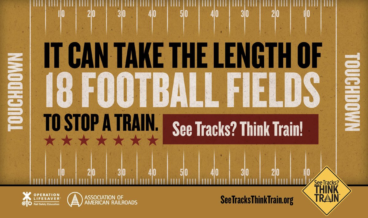 olinational's tweet image. As we learn to adjust to a new normal and find ways to enjoy fresh air while social distancing, help us remind friends, neighbors, and loved ones to avoid train tracks. Trains can't stop quickly, and you can't outrun a train.