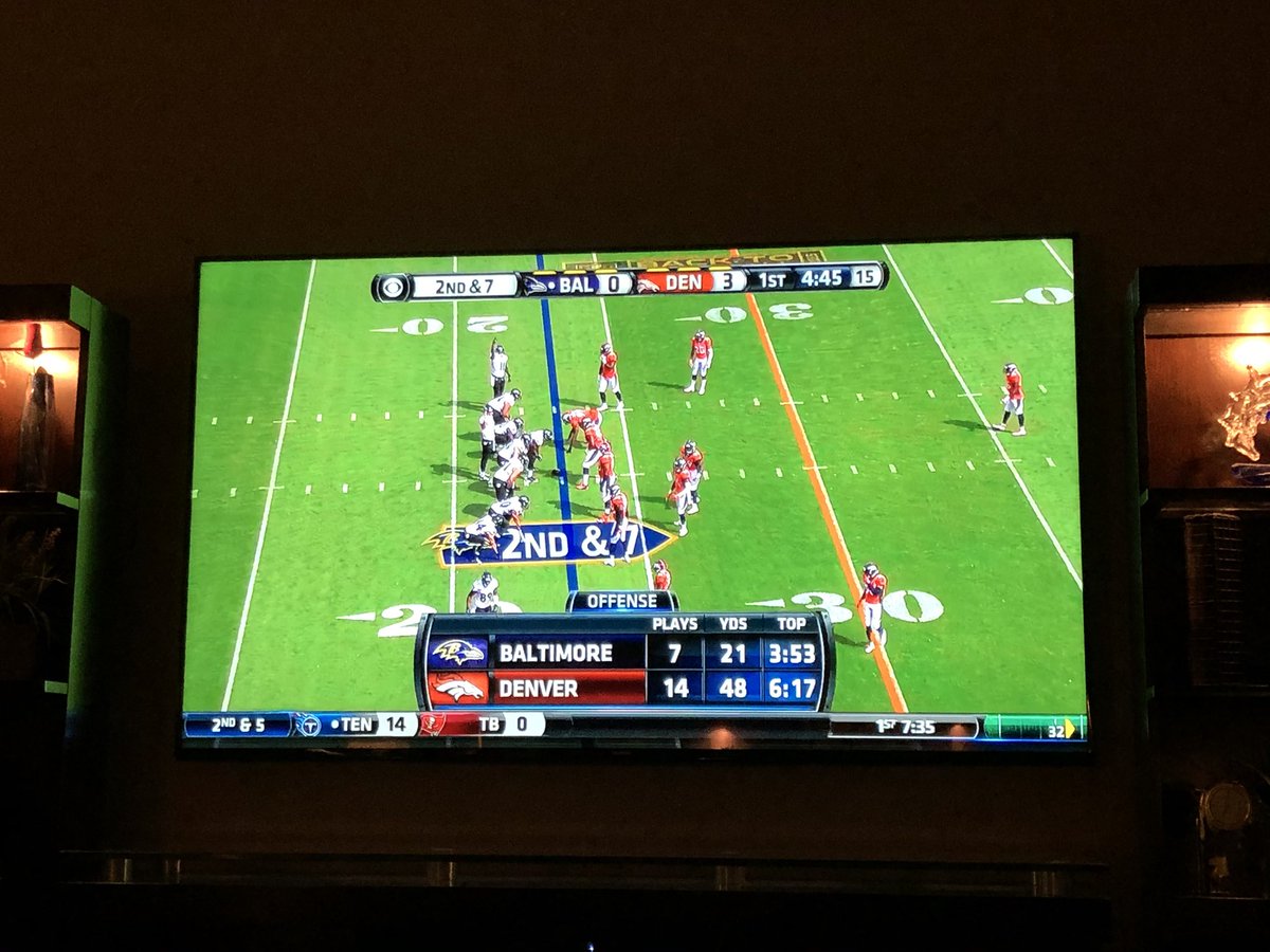 lustywes's tweet photo. Found my happy place tonight. Thank you @NFL for the replay of the 2015 season watching my beloved @Broncos  going to be a great couple of weeks. 🍻🏈 https://t.co/qN1WBcfZ07