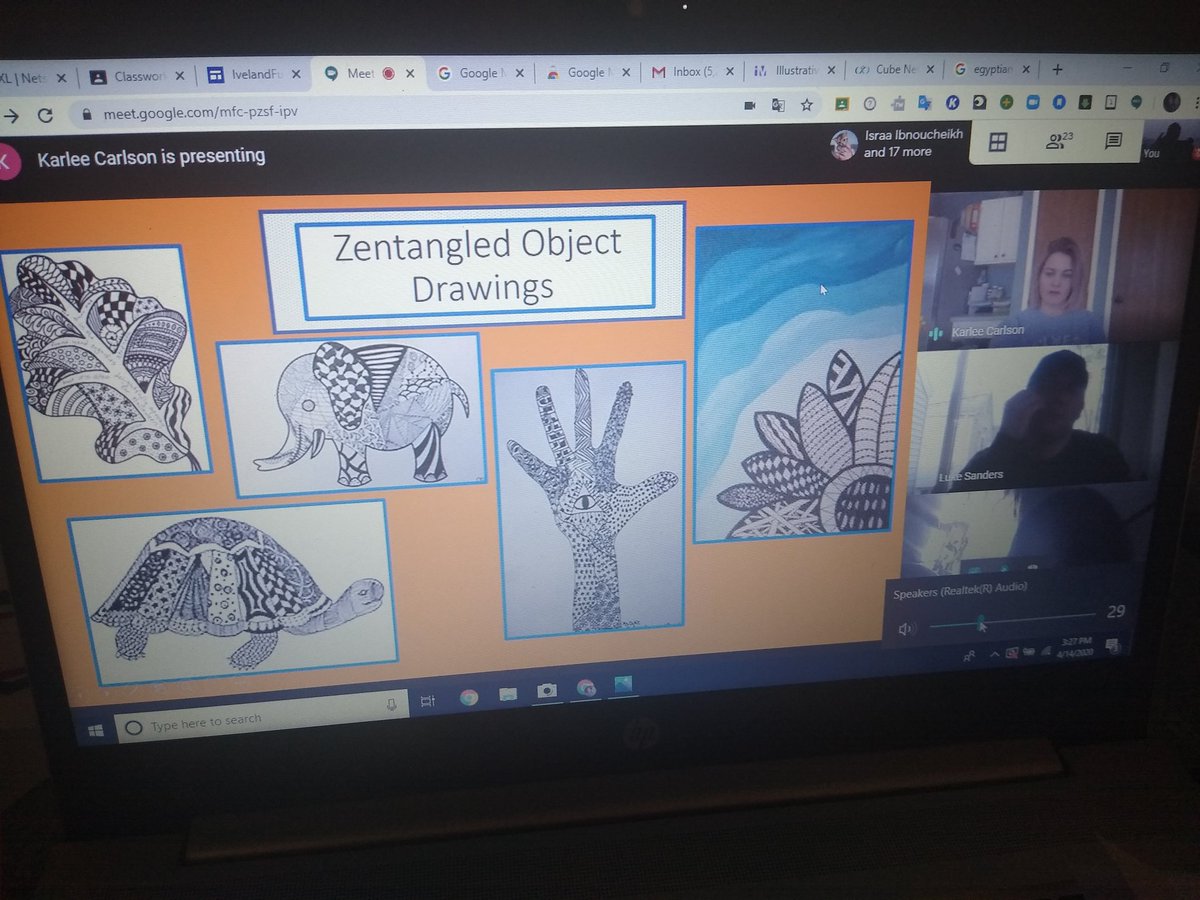 ImAwesome1922's tweet photo. Ms. Carlson, Art Teacher @Iveland_Rocks, taught our Future 5th/6th grade distance learners the art form of #Zentangling 
What a great way to end a day 🧘🏽‍♀️
#RitenourExcellence https://t.co/3WU9vXU84N
